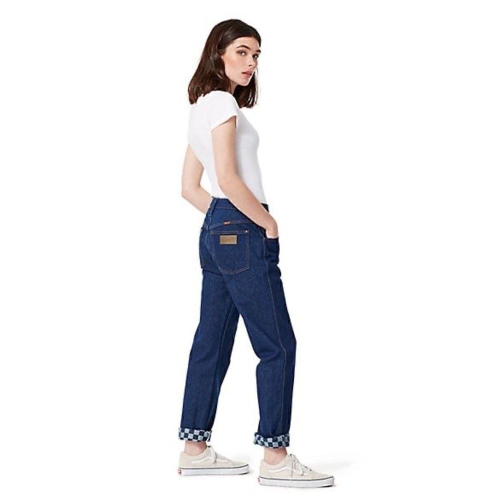 VANS X WRANGLER Off The Wall Heritage Cowboy Cut Checkerboard Denim Jeans AS NEW